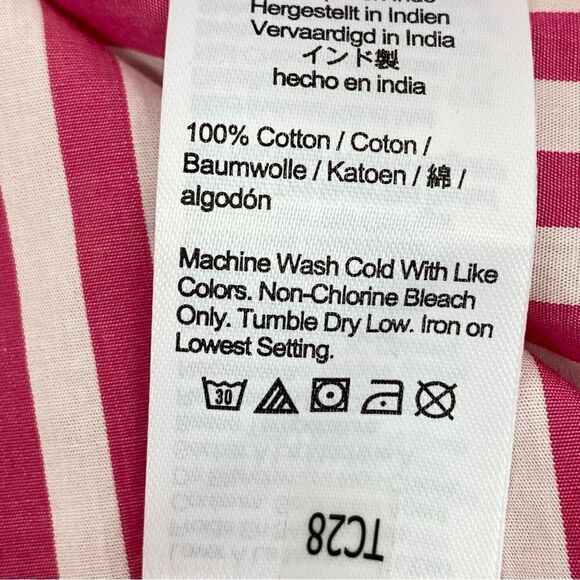 J. Crew Striped Smocked Cuff Popover Shirt Pink White XS - Picture 11 of 15